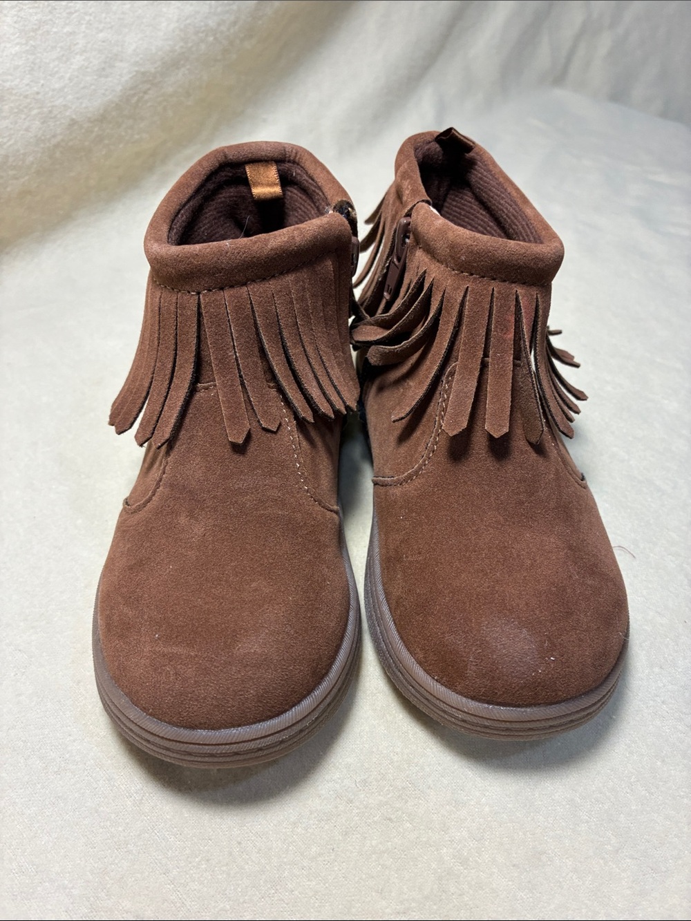 Carters Toddler Brown Suede-Style Fringe Ankle Boots